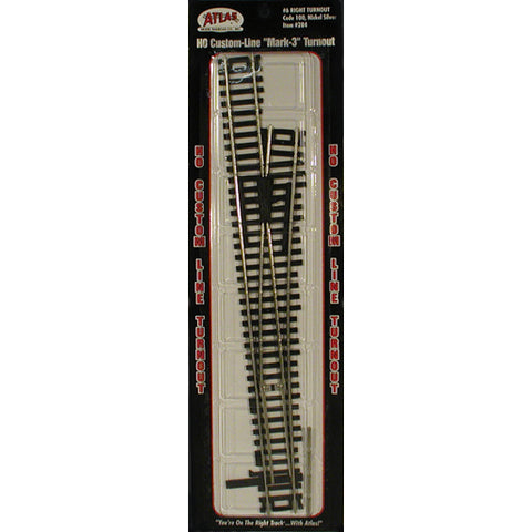 HO #6 TURNOUT RIGHT CODE 100 HO SCALE