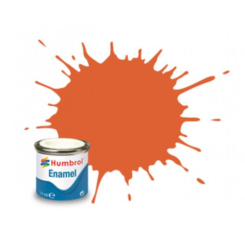 HUMBROL 14ml. Enamel Matte Orange Lining