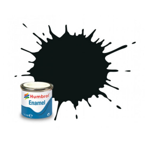 HUMBROL 14ml. Enamel Matte Black Green