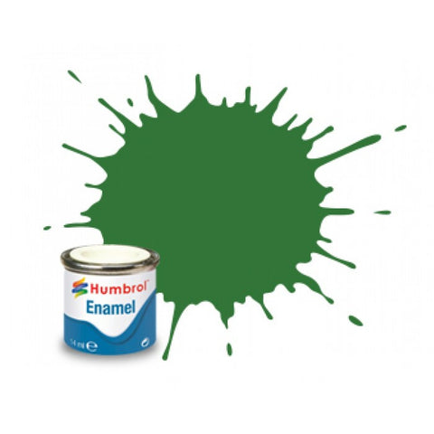 HUMBROL 14ml. Enamel Satin Mid Green