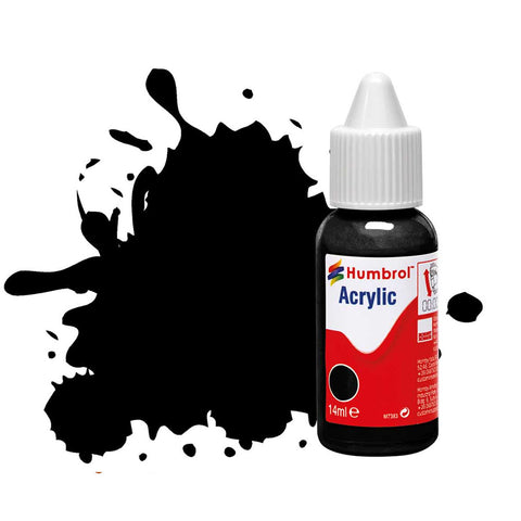 HUMBROL 14ml Acrylic Black Gloss