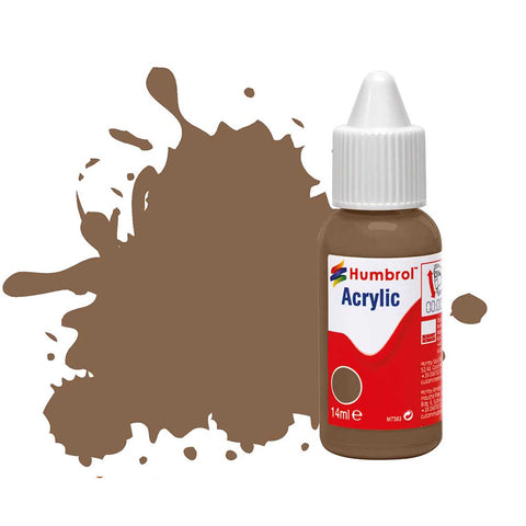 HUMBROL 14ml Acrylic Dark Earth Matt