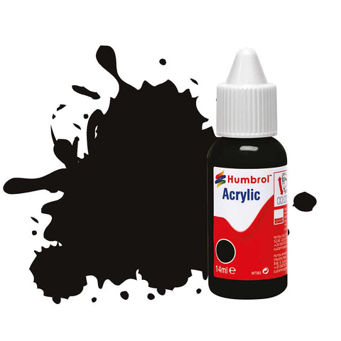 HUMBROL 14ml Acrylic Black Satin