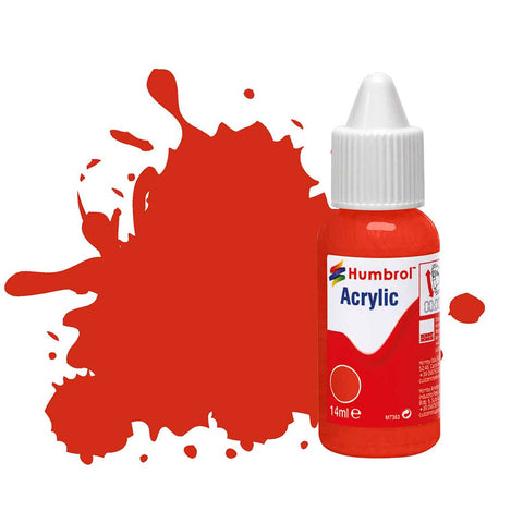 HUMBROL 14ml Acrylic Signal Red Satin