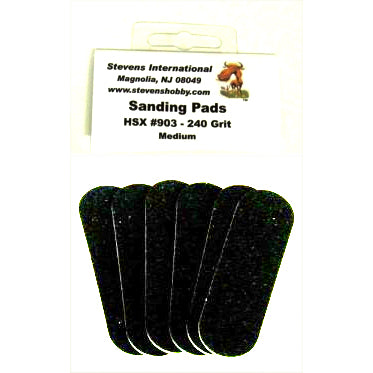 HOBBY STIX 240 Grit Medium Waterproof Sanding Pads for #901 (6/Bag)