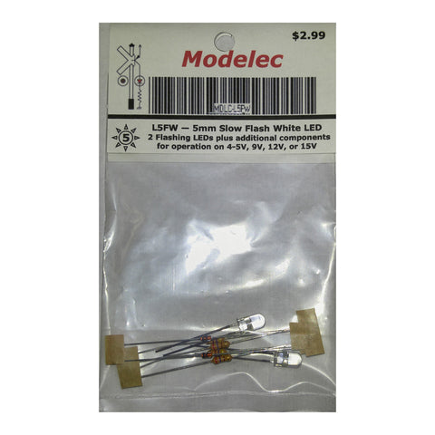 LED 5MM WHITE SLOW FLASH
