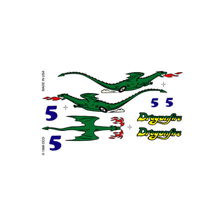 PINECAR  Dry Transfer Decals, Dragonfire