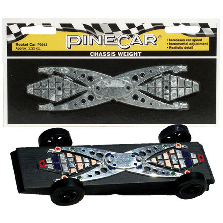 PINECAR Chassis Weight, Rocket Car 2.25 oz