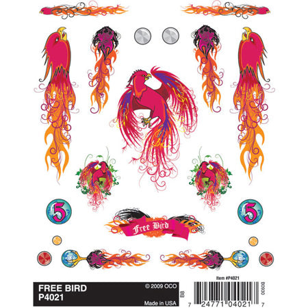 PINECAR Dry Transfer Decals, Free Bird