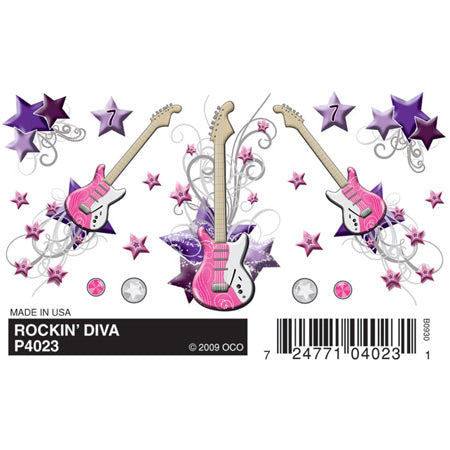 PINECAR Dry Transfer Decals, Rockin' Diva