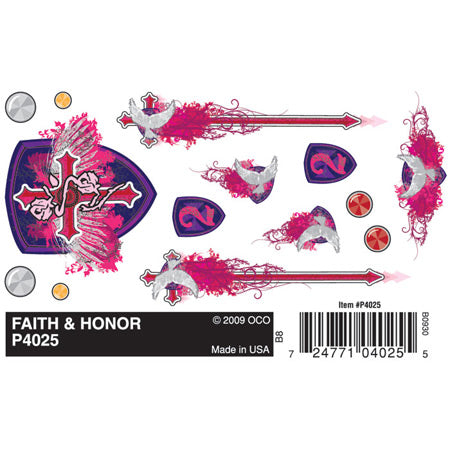 PINECAR Dry Transfer Decals, Faith & Honor