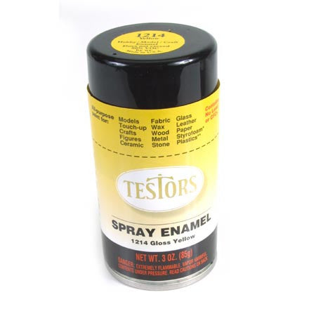 TESTORS 3oz. Spray Finishing Enamel Gloss Yellow