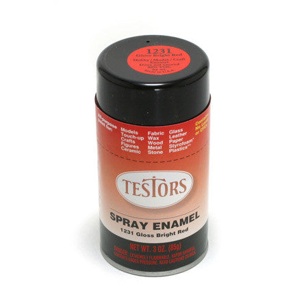 TESTORS 3oz. Spray Finishing Enamel Bright Red