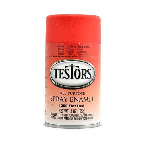 TESTORS 3oz. Spray Finishing Enamel Flat Red
