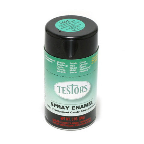 TESTORS 3oz. Spray Finishing Enamel Transparent Candy Emerald Green