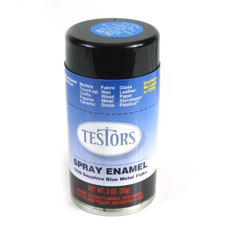 TESTORS 3oz. Spray Finishing Enamel Sapphire Blue Metal Flake