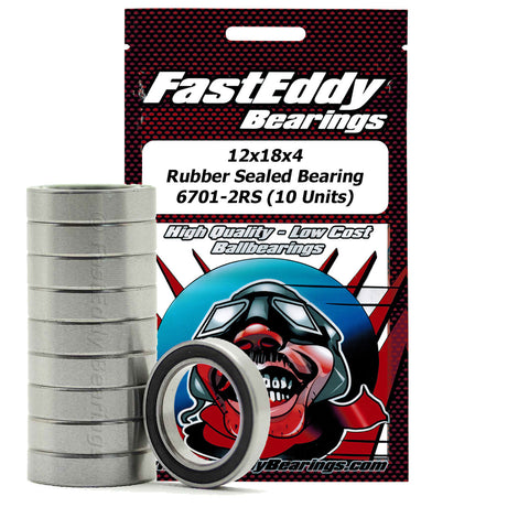FASTEDDY 12x18x4 Rubber Sealed Bearing 6701-2RS (10 Units)