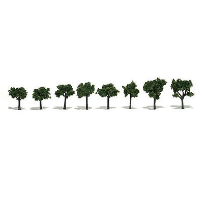 WOODLAND SCENICS Ready-Made Tree Medium Green 3/4" to 1" (8)