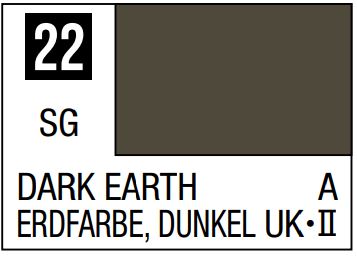MR HOBBY 10ml Lacquer Based Semi-Gloss Dark Earth