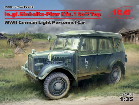 ICM 1/35 WWII German le.gl.Einheitz PkwKfz 1 Light Personnel Car w/Soft Top