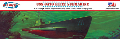 ATLANTIS 1/240 WWII Gato Class Fleet Submarine Plastic Model Kit, Skill Level 2