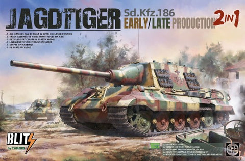 TAKOM  1/35 Jagdtiger SdKfz 186 Early/Late Production Tank (2 in 1)