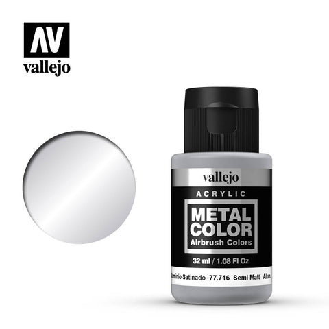 VALLEJO 	32ml Bottle Semi Matte Aluminum Metal Color