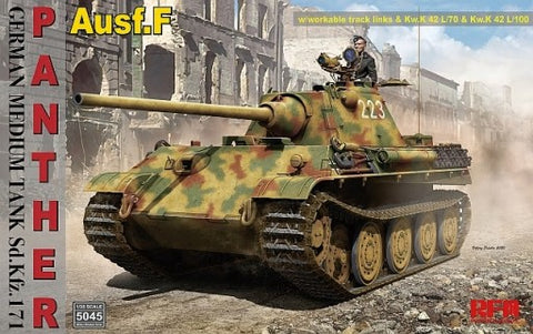 RYE FIELD 1/35 German Panther Ausf F SdKfz 171 Medium Tank w/Workable Track Links