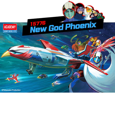 ACADEMY Gatchaman II: New God Phoenix Spacecraft w/LED Set, 5 Figures & 5 Vehicles