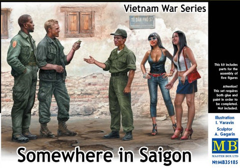 MASTERBOX  1/35 Somewhere in Saigon US Soldiers (2), Vietnamese Soldier & Prostitutes (2)Vietnam War