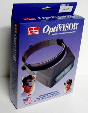 OPTIVISOR Binocular Headband Magnifier w/Glass Lens Plate 1.75x Power at 14"
