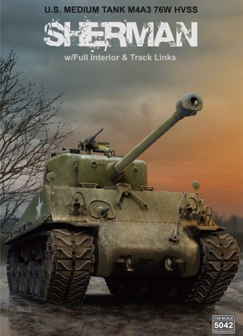 RYE FIELD  1/35 US Sherman M4A3 76W HVSS Medium Tank  & Workable Track Links