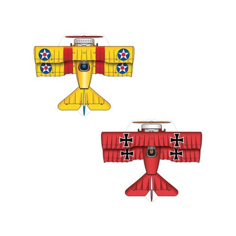 X-Kites Microkite Mini Mylar Kite - 2 Pack (Red Baron & Bi Plane)