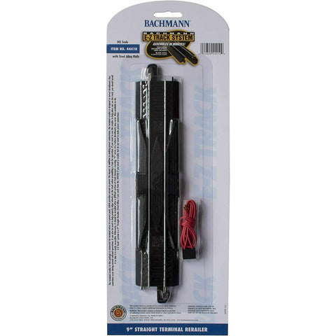 BACHMANN HO Straight Track w/Steel Rail & Black Roadbed - E-Z Track(R) -- 9" 22.9cm Terminal Rerailer