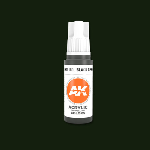 AKI Black Green 3G Acrylic Paint 17ml Bottle