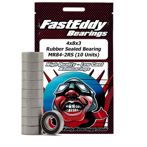 FASTEDDY 4x8x3 Rubber Sealed Bearing MR84-2RS (10 Units)