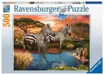 Zebras at the Waterhole 500 pc Puzzle