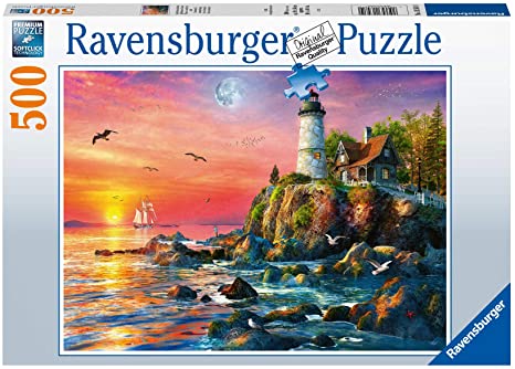 500-PIECE Lighthouse at Sunset PUZZLE