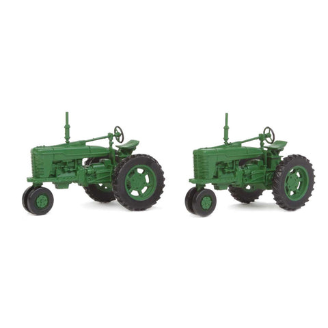 WALTHERS HO Farm Tractor 2-Pack - Assembled -- Green
