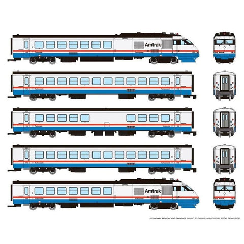 N TURBOLINER TRAIN SET DCC/SOUND AMTRAK PH. III