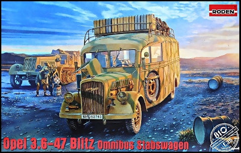 RODEN  1/35 WWII Opel Blitz 3.6-47 Type W39 Stabswagen Omnibus