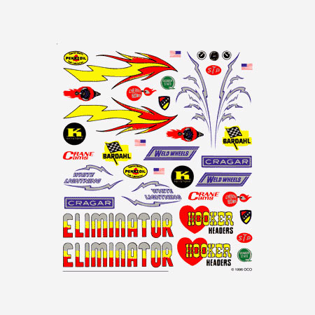 PINECAR Dry Transfer Decals, Hot Rod