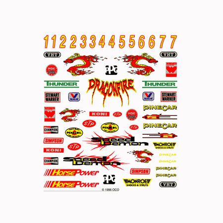 PINECAR Dry Transfer Decals, Formula