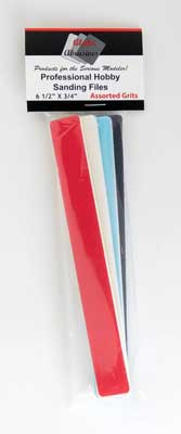 PROFILE  Hobby Sanding Files -- Includes 4 Assorted Grits 6-1/2 x 3/4"
