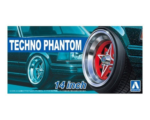AOSHIMA 1/24 Techno-Phantom 14" Tire & Wheel Set (4)