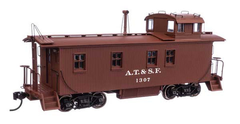 WALTHERS HO 30' ATSF 1300-Series Wood Caboose - Ready-to-Run -- Santa Fe #1307 (Pre-1938 Scheme, A. T. & S. F.; Mineral Red, white)