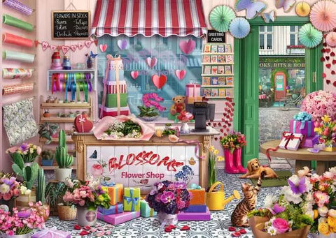 RAVENSBURGER 1000-PIECE PUZZLE  Blossoms Flower Shop