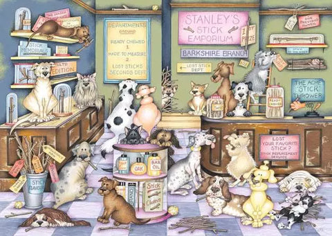 RAVENSBURGER 1000-PIECE PUZZLE  Dapper Dog's No.2: Stanley's Stick Emporium