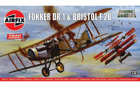 AIRFIX 1:72 Fokker Dr1 Triplane & Bristol F2B Fighter Dogfight Doubles