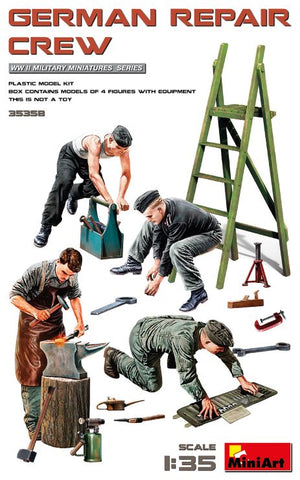 MINIART 1/35 WWII German Repair Crew (4) w/Tools